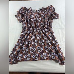 Eloquii Floral Dress in Purple and White